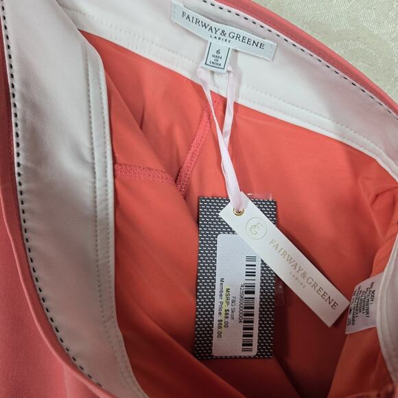 Fairway & Greene Annie Skort Skirt sz 6 Peach Sunrise Golf Athletic READ - Picture 7 of 12